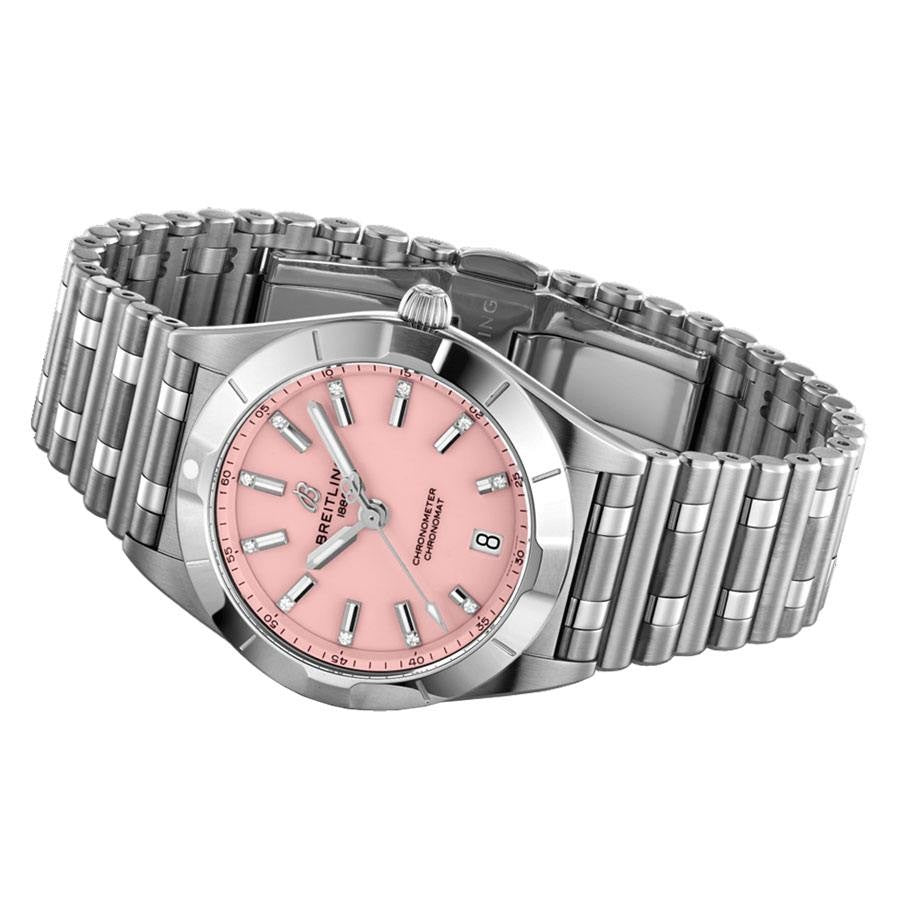 Breitling Chronomat 32 Pink Dial Quartz Women's Watch A77310101K1A1