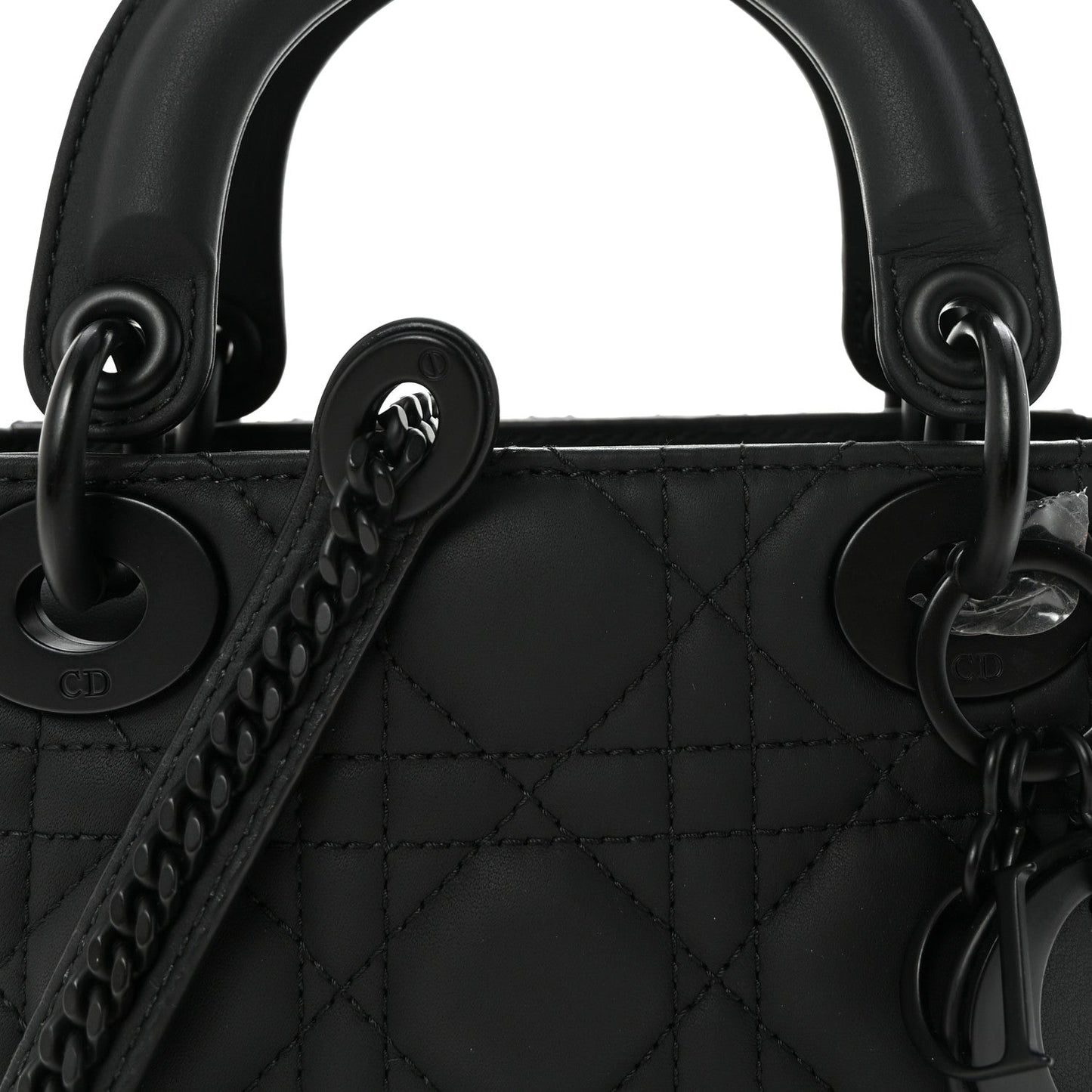 Ultra Matte Calfskin Cannage Mini Lady Dior Black