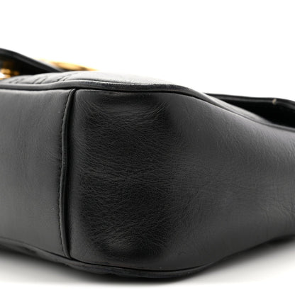 Calfskin Matelasse Small GG Marmont Shoulder Bag Black