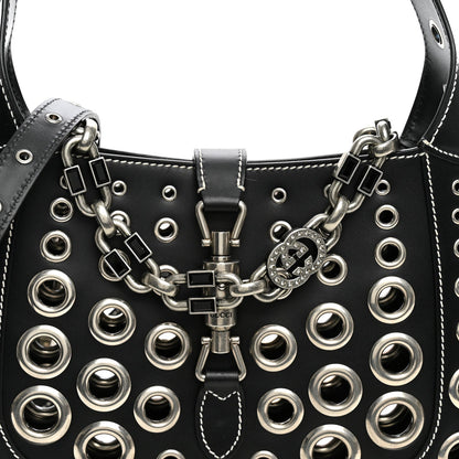 Calfskin Ha Ha Ha Jackie 1961 Eyelet Hobo Black