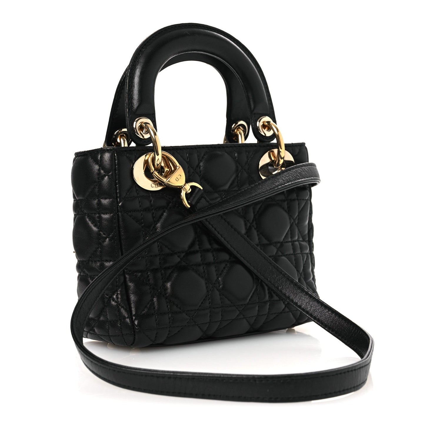 Lambskin Cannage Mini Lady Dior Black