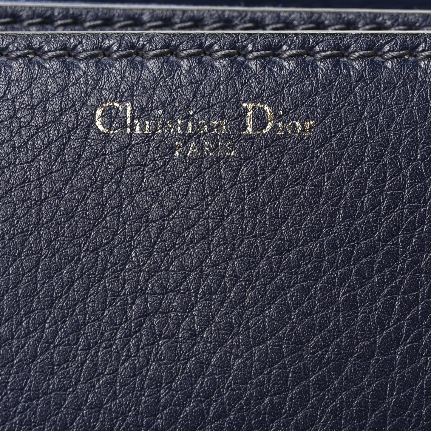 Grained Calfskin Dio(r)evolution Flap Bag Navy Blue