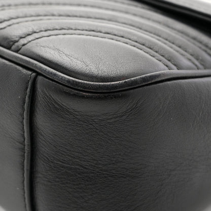 Calfskin Matelasse Small GG Marmont Shoulder Bag Black