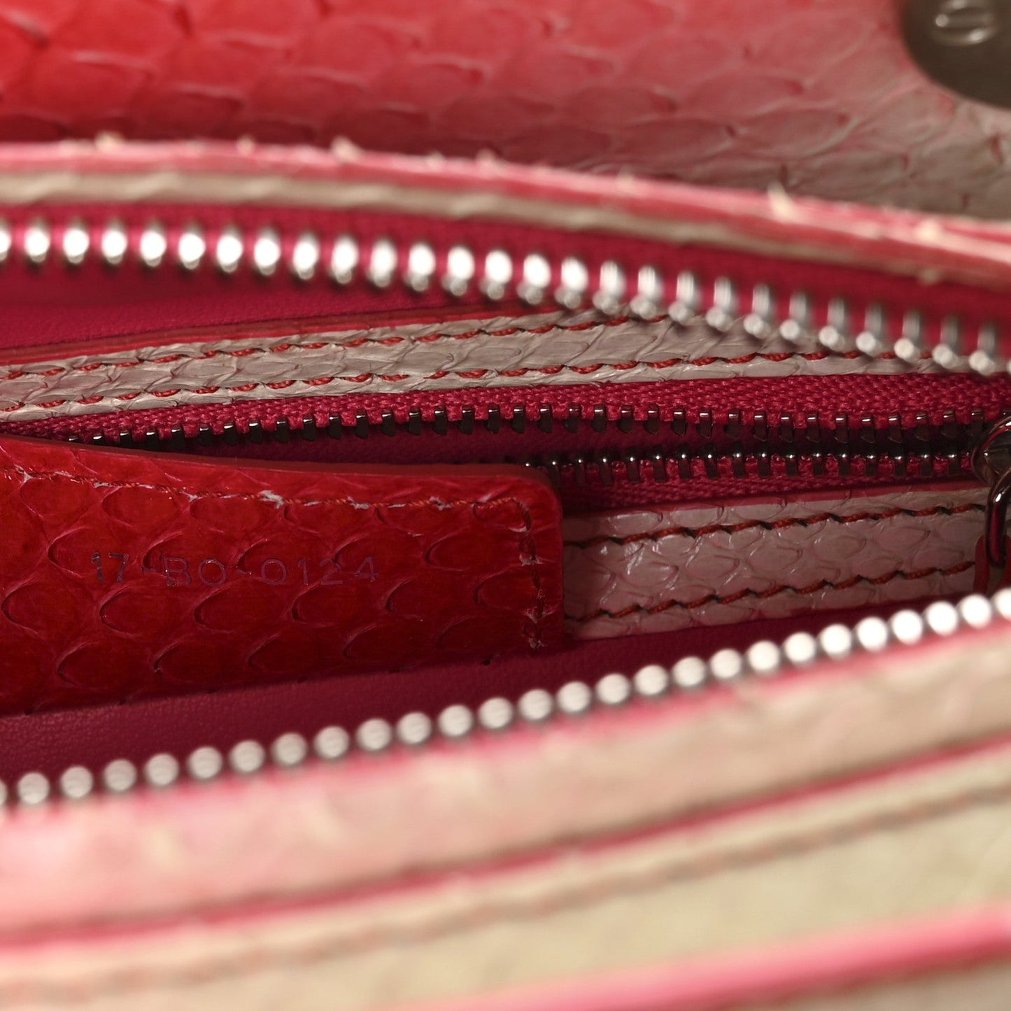 Snakeskin Ombre Medium Lady Dior Red White