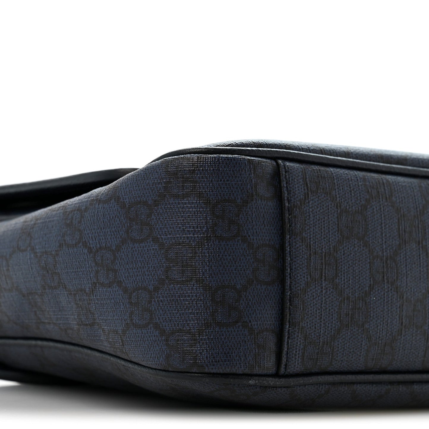 Tender GG Supreme Monogram Textured Dollar Calfskin Ophidia Messenger Bag Dark Blue
