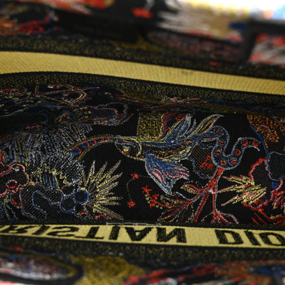 Canvas Zodiac Fantastico Embroidered Medium Book Tote Black Multicolor