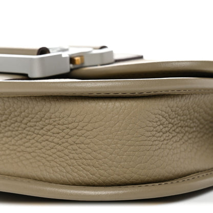 Grained Calfskin Mini Gallop Bag With Strap Beige