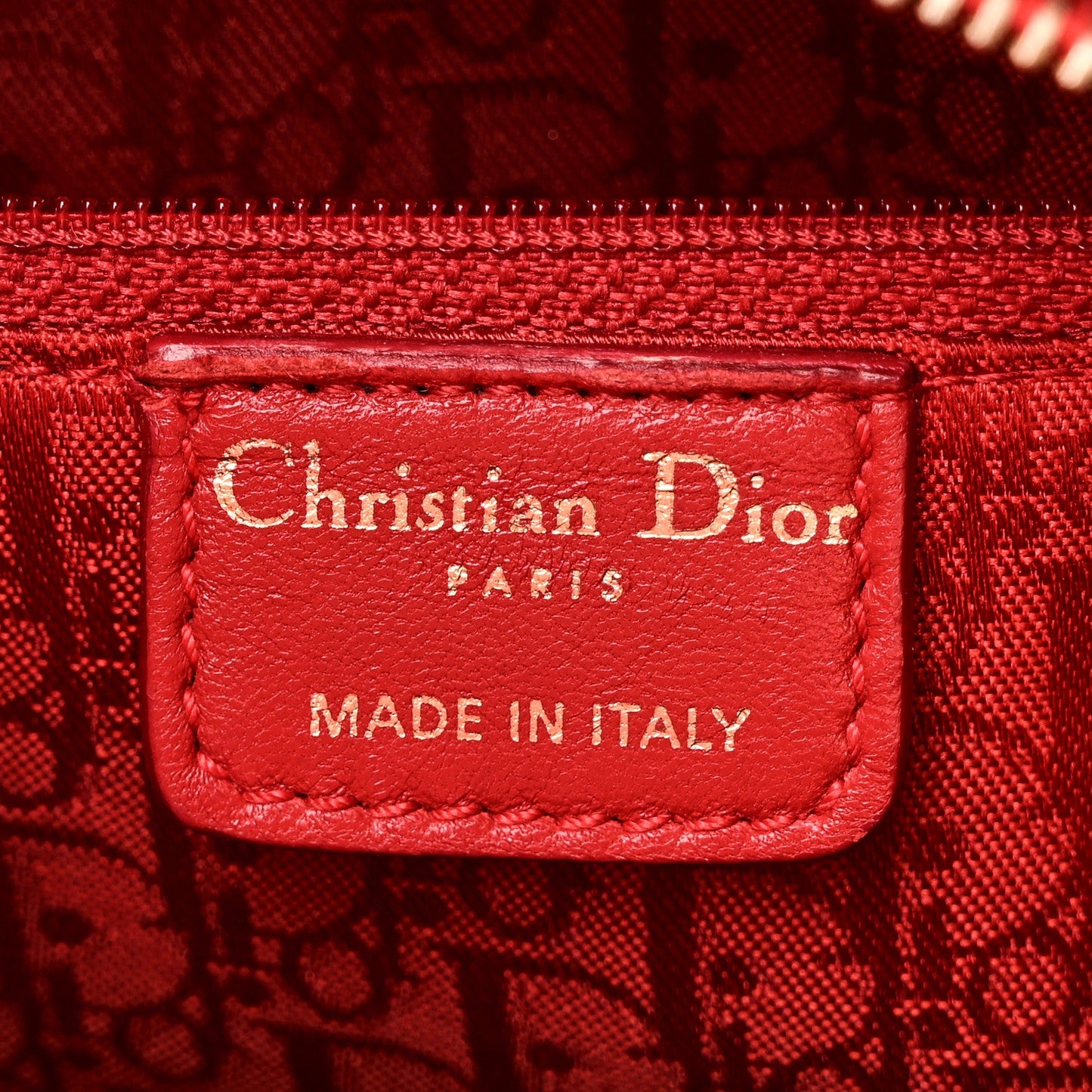 Patent Cannage Stitched Medium Lady Dior Red