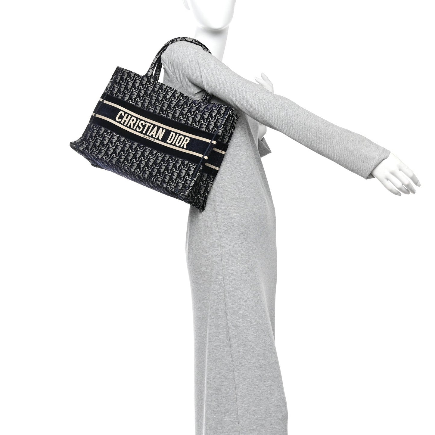 Oblique Velvet Medium Book Tote Blue Multicolor