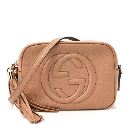 Pebbled Calfskin Small Soho Disco Bag Camelia