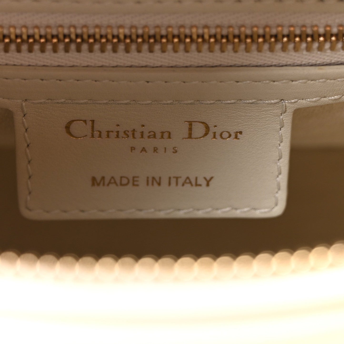 Smooth Calfskin Sequin Embroidered Clover Medium Lady Dior White