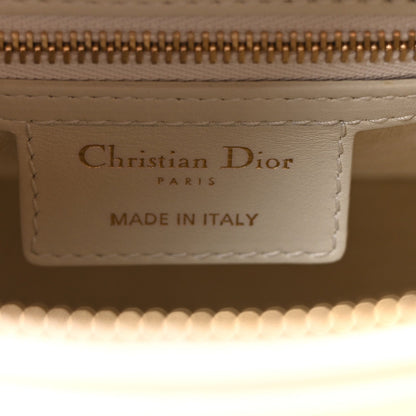 Smooth Calfskin Sequin Embroidered Clover Medium Lady Dior White