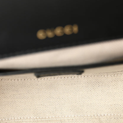 GG Supreme Monogram Horsebit 1955 Soft Small Shoulder Bag Beige Black