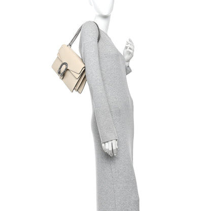 Textured Calfskin Crystal Small Dionysus Shoulder Bag Mystic White