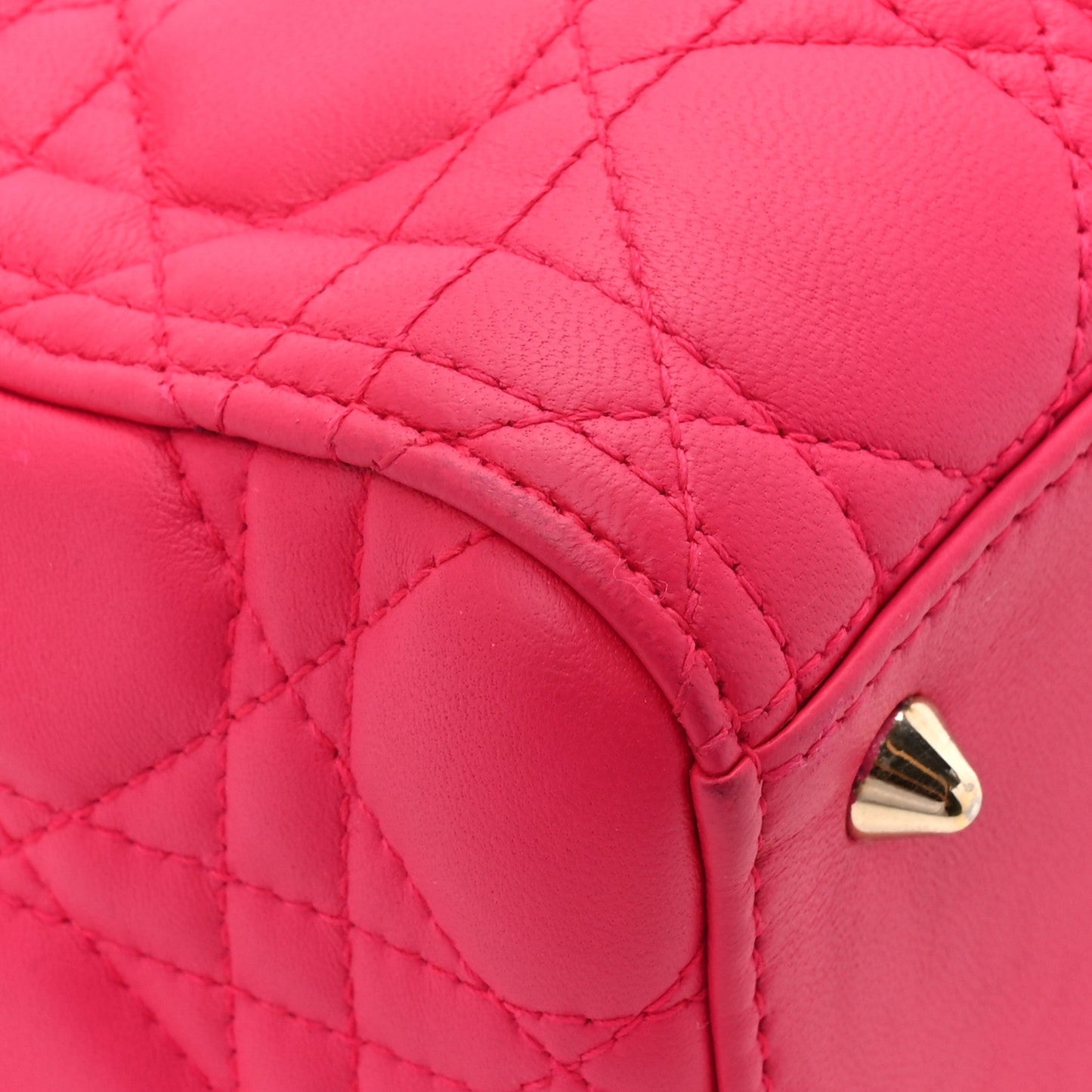 Lambskin Cannage Medium Lady Dior Fuchsia