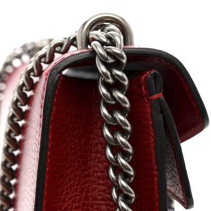 Dollar Calfskin Enamel Dionysus Shoulder Bag Hibiscus Red Electric Blue