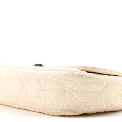 Lambskin Cannage Rendezvous Flap White