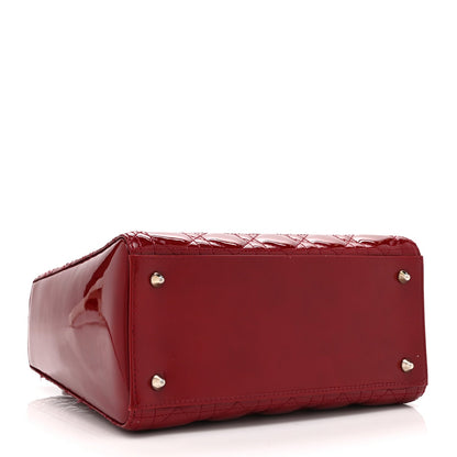 Patent Cannage Medium Lady Dior Red