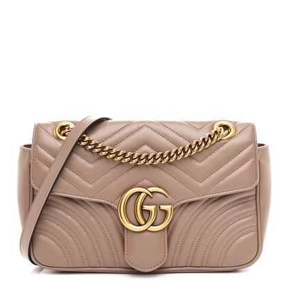 Calfskin Matelasse Small GG Marmont Shoulder Bag Porcelain Rose