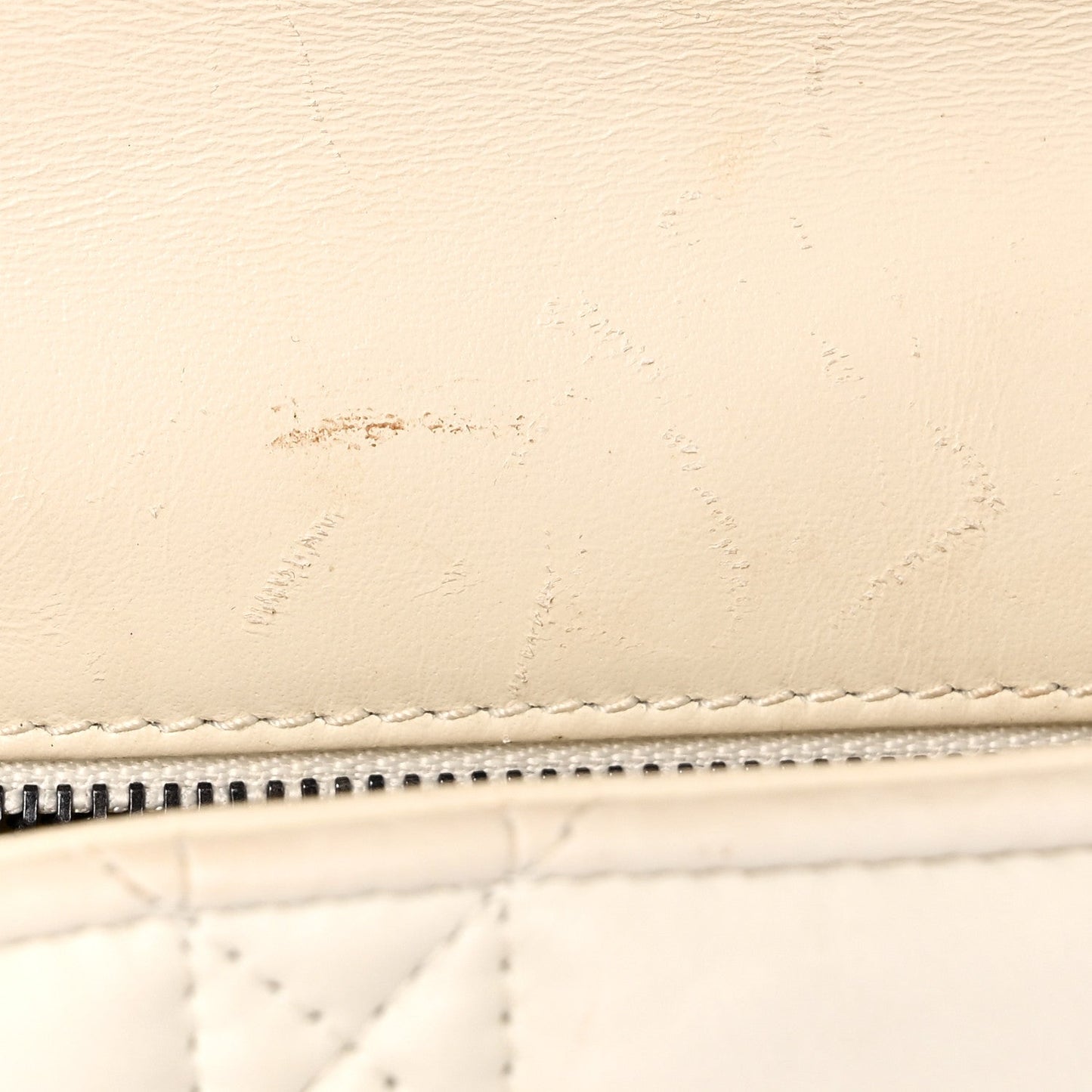Lambskin Macrocannage Small Dior Caro Bag Ivory