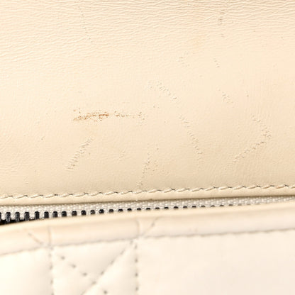 Lambskin Macrocannage Small Dior Caro Bag Ivory