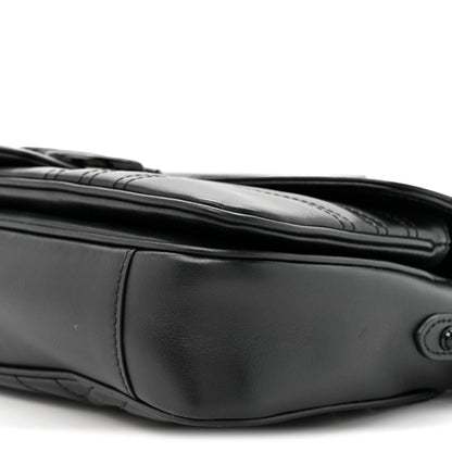 Calfskin Matelasse Monochrome GG Marmont Crossbody Shoulder Bag Black