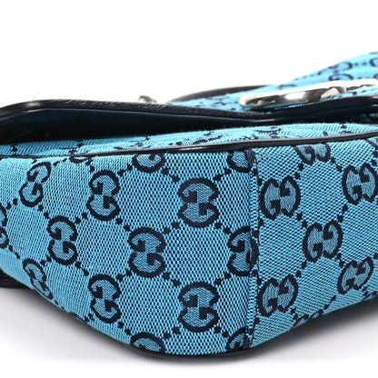 Monogram Multicolor Matelasse Diagonal Small GG Marmont Shoulder Bag Light Blue