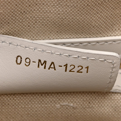 Calfskin Padded Macrocannage Medium Dior Vibe Zip Bowling Bag White Gold
