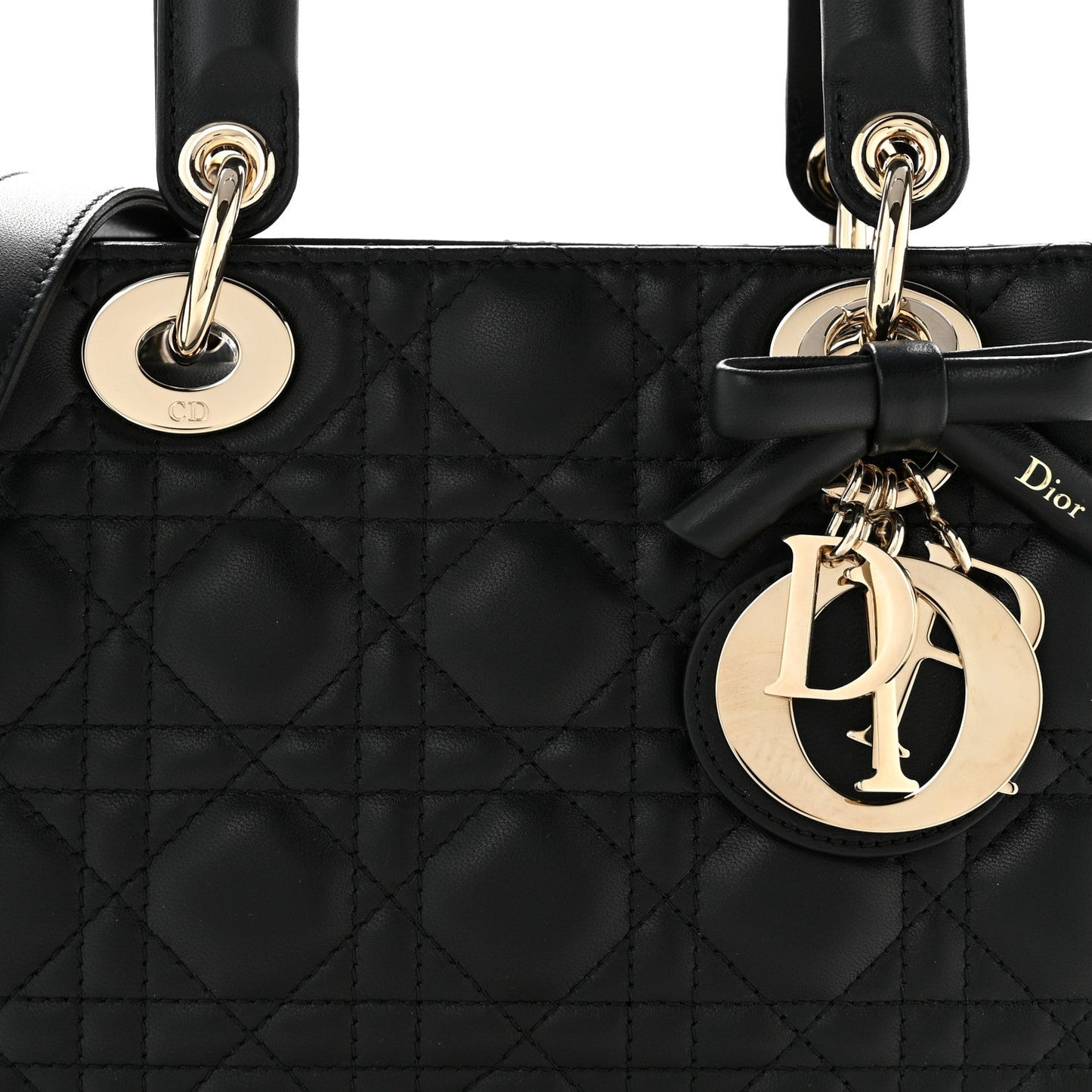 Lambskin Cannage Small Lady Dior Black