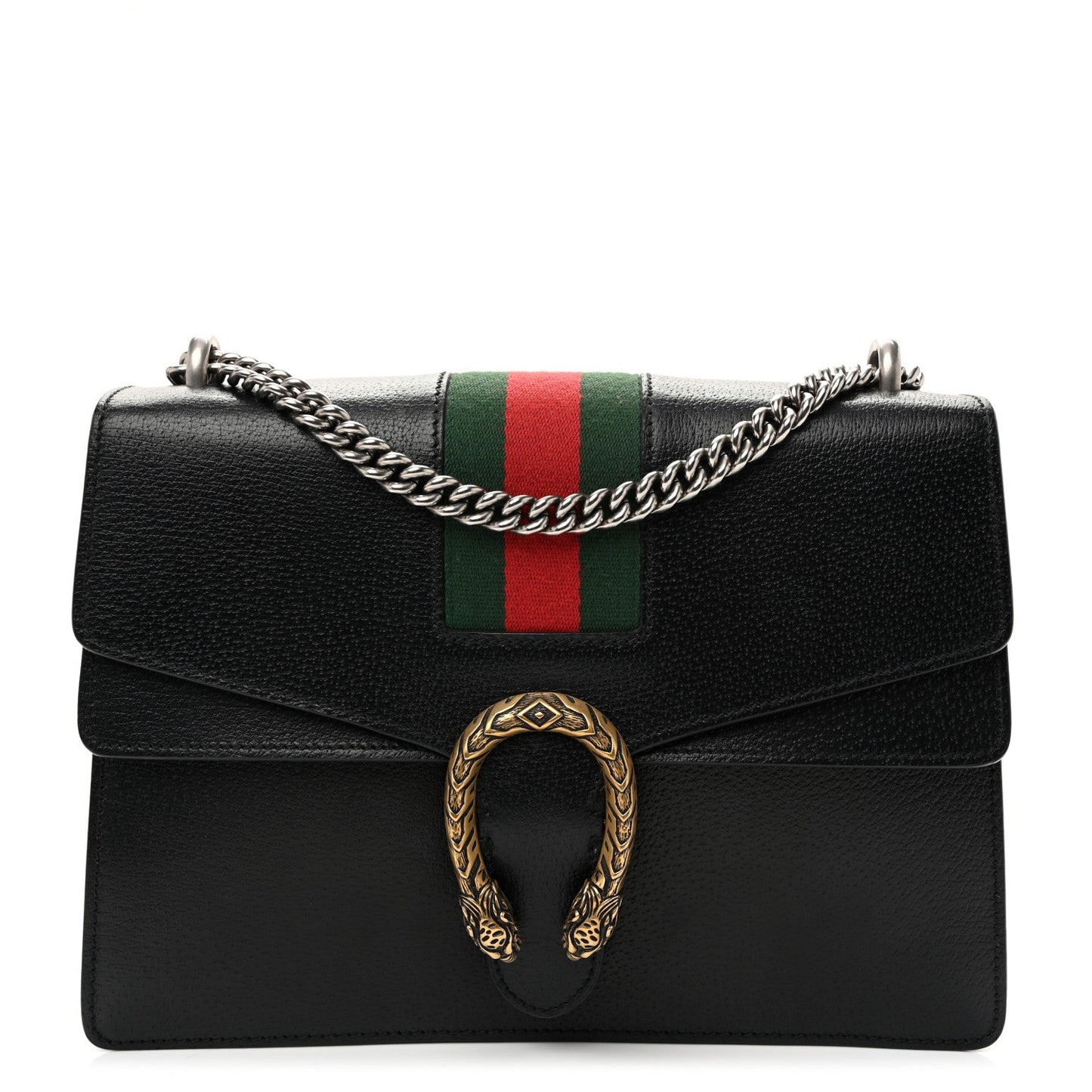 Calfskin Web Medium Dionysus Shoulder Bag Black