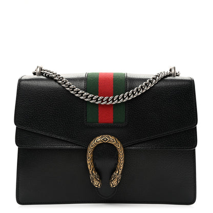 Calfskin Web Medium Dionysus Shoulder Bag Black