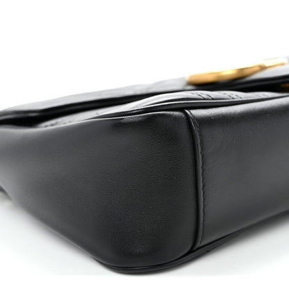 Calfskin Matelasse Small GG Marmont Shoulder Bag Black