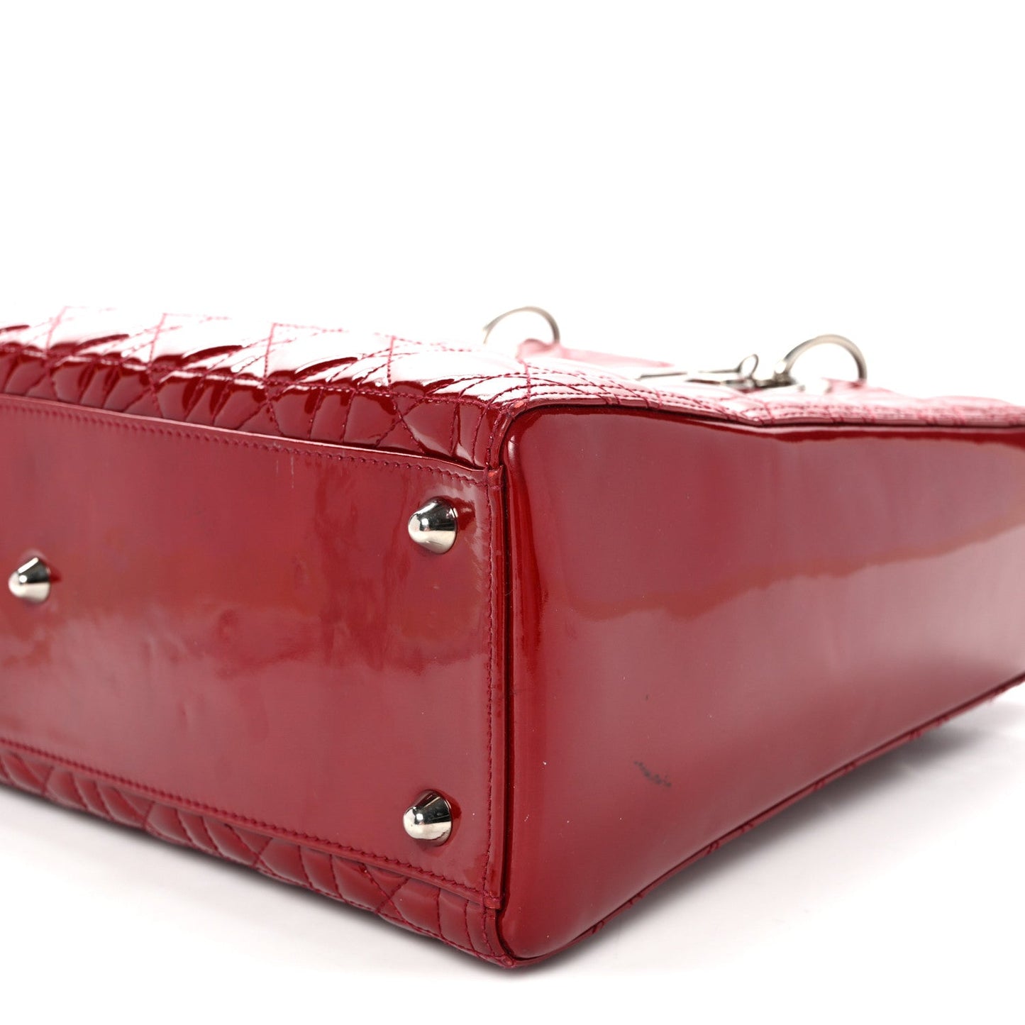 Patent Cannage Large Lady Dior Red