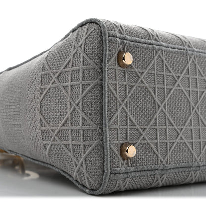 Canvas Embroidered Cannage Medium Lady D-Lite Gray