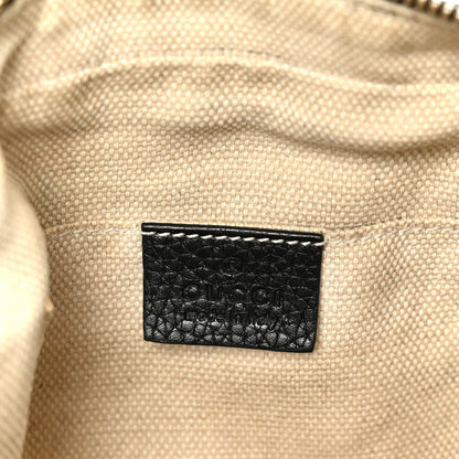 Pebbled Calfskin Small Soho Disco Bag Black