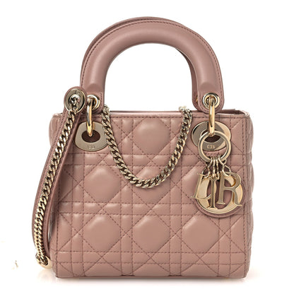 Lambskin Cannage Mini Lady Dior Blush
