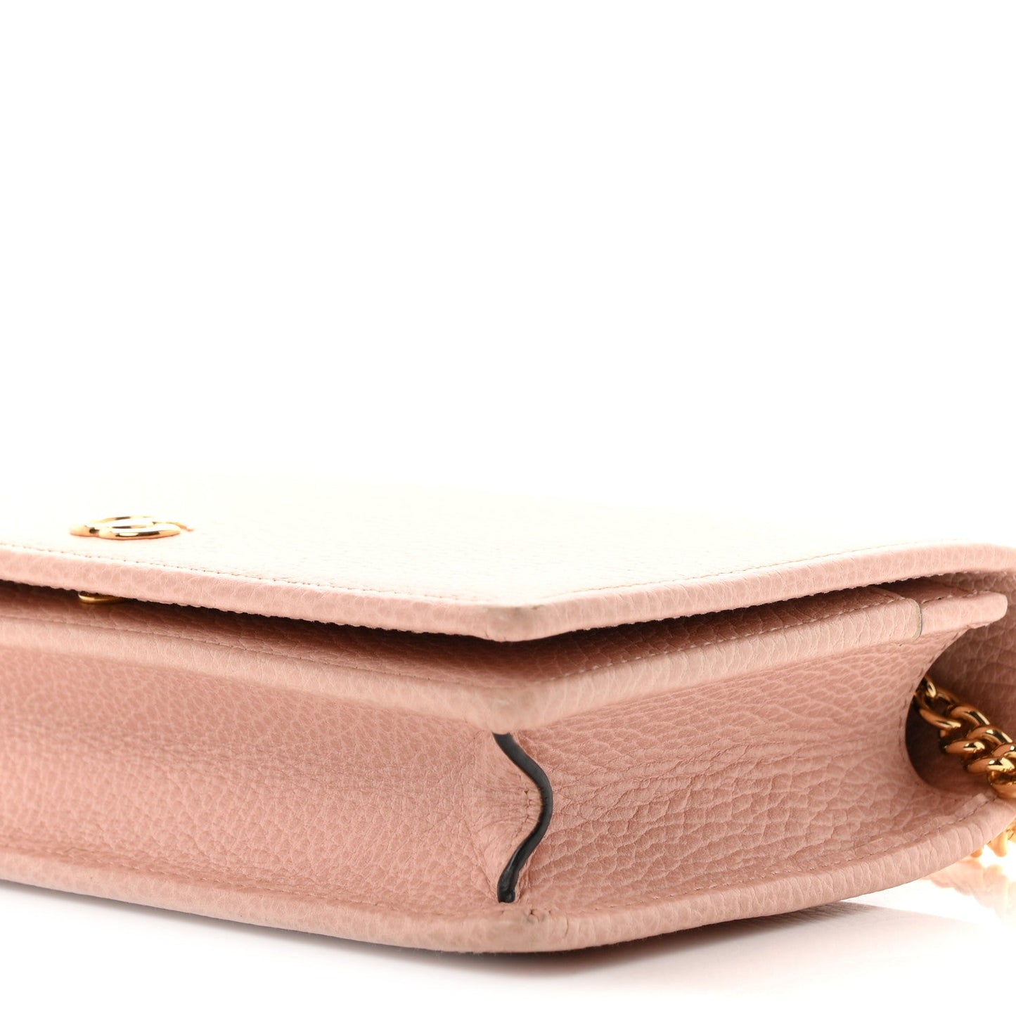 Dollar Calfskin Mini GG Marmont Chain Wallet Perfect Pink