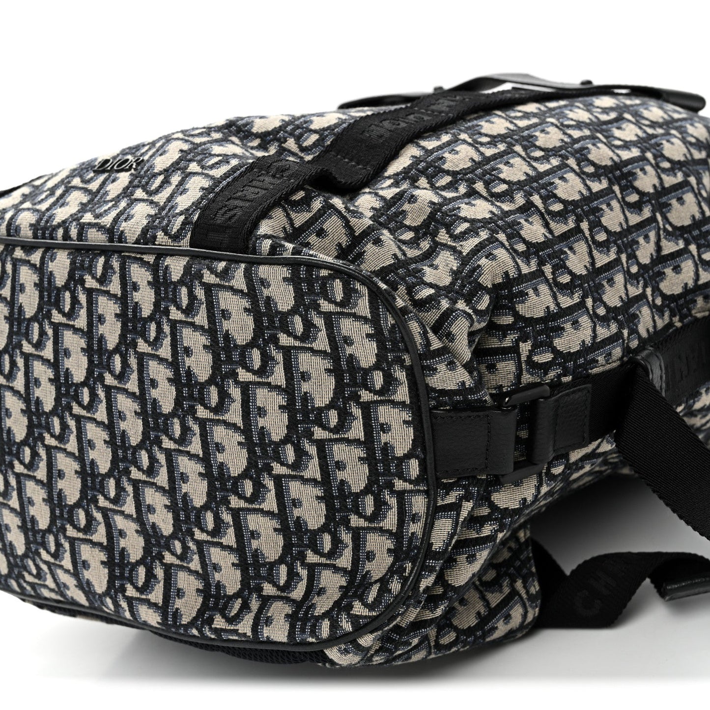 Oblique Calfskin Safari Backpack Navy Blue
