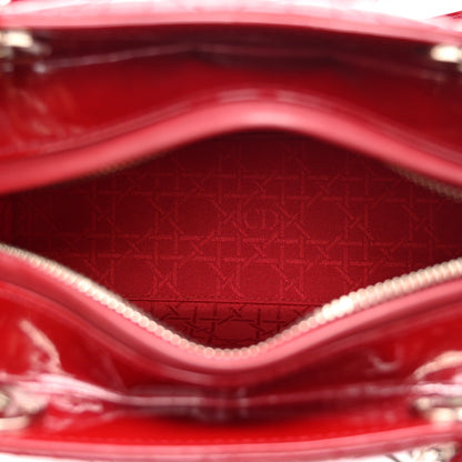 Patent Cannage Medium Lady Dior Red