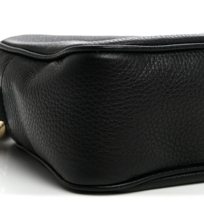 Pebbled Calfskin Small Soho Disco Bag Black