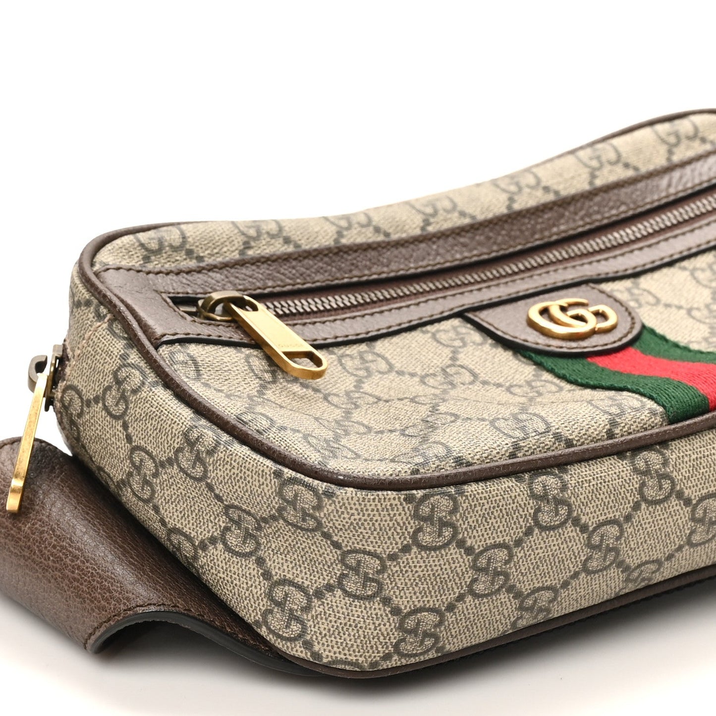 Soft GG Supreme Monogram Medium Ophidia Belt Bag Dark Brown