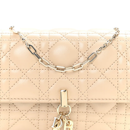 Lambskin Cannage Chain My Dior Daily Chain Pouch Powder Beige
