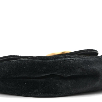 Velvet Matelasse Mini GG Marmont Shoulder Bag Black
