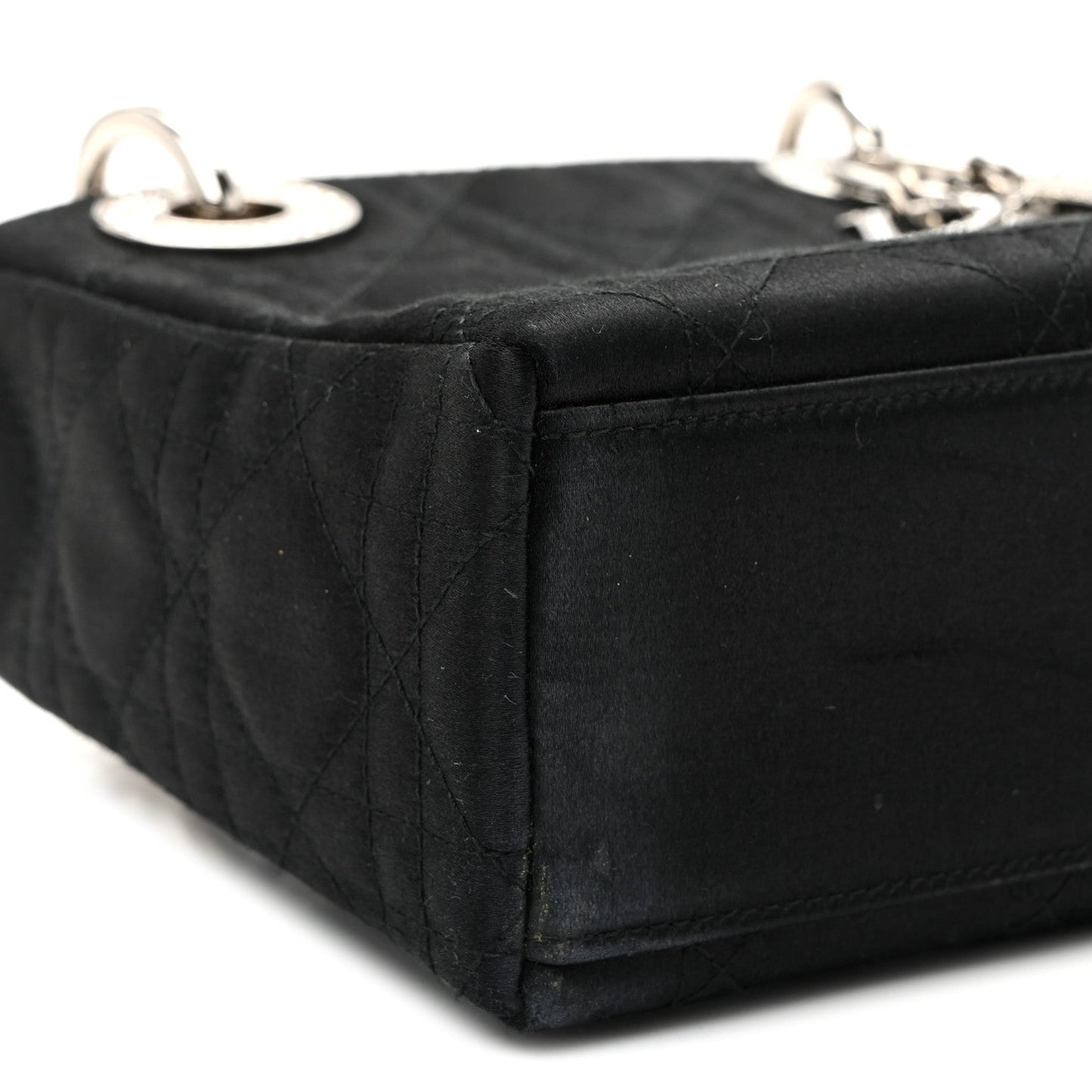 Satin Swarovski Crystal Acrylic PVC Cannage Mini Lady Dior Black