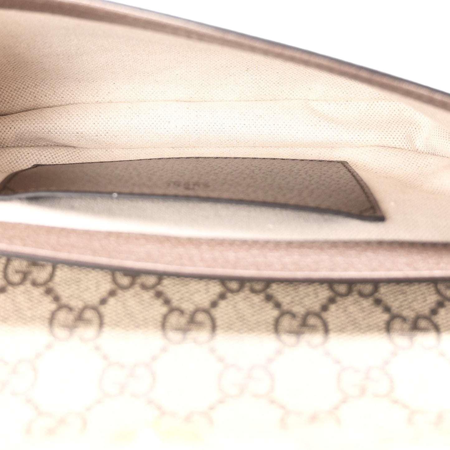 GG Supreme Monogram Textured Dollar Calfskin Web Mini Ophidia Envelope Shoulder Bag Beige Ebony