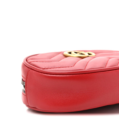Calfskin Matelasse GG Marmont Belt Bag 85 34 Hibiscus Red