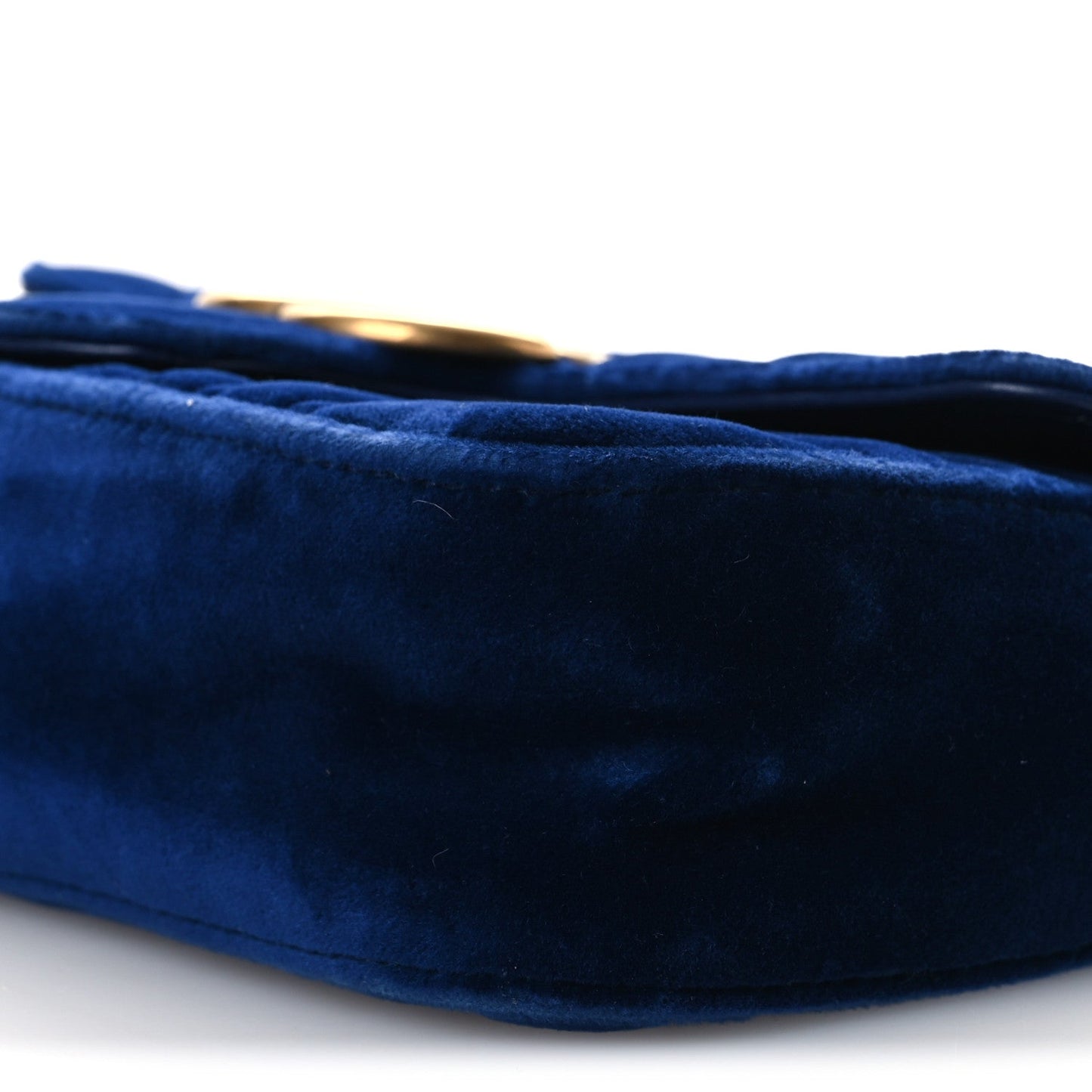 Velvet Matelasse Mini GG Marmont Shoulder Bag Cobalt Blue