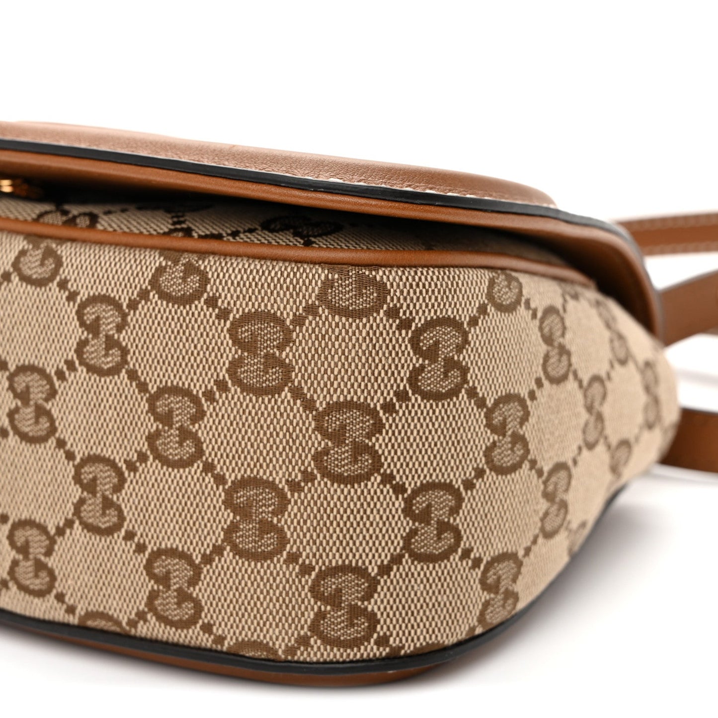 GG Supreme Monogram Calfskin Blondie Small Shoulder Bag Beige Brown