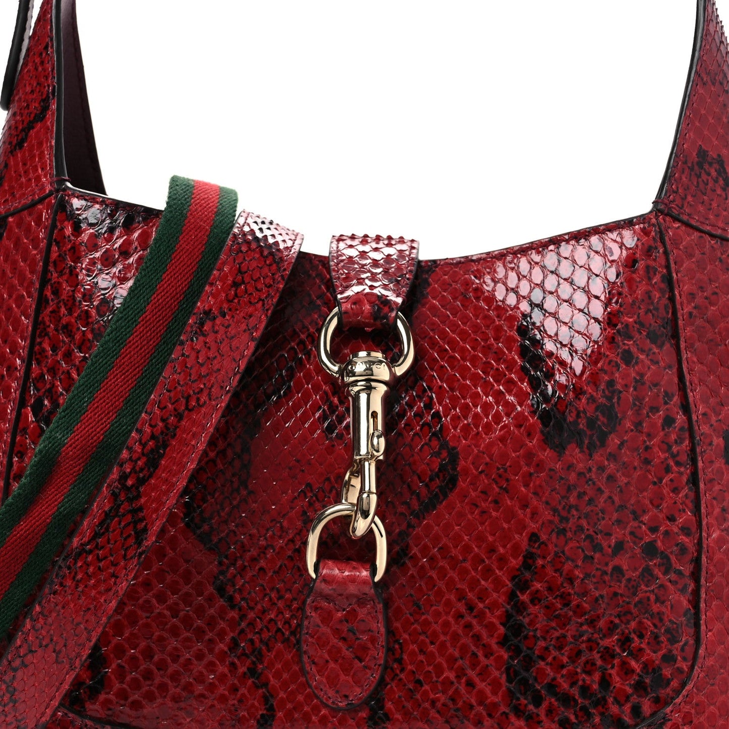 Snakeskin Web Small Jackie 1961 Hobo Rosso Ancora