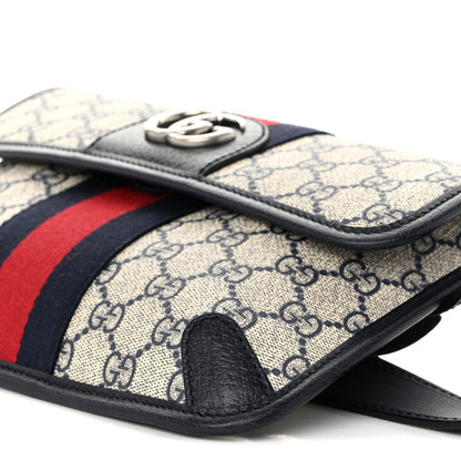 GG Supreme Monogram Web Small Ophidia Belt Bag 90 36 Beige Navy